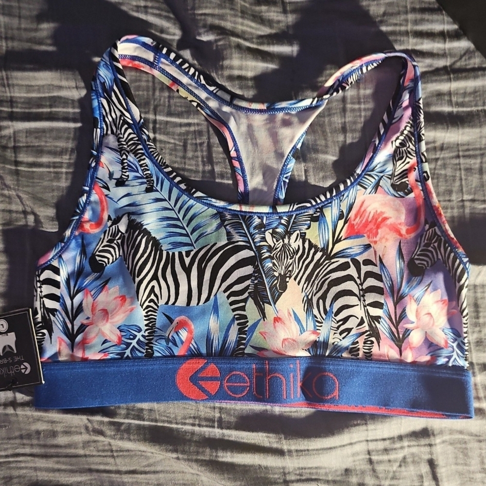 Ethika Colorful Zebra Print Sports Bra